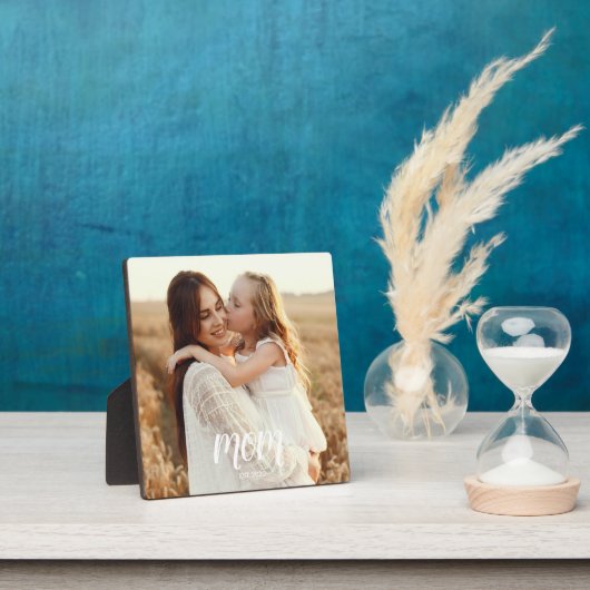 Custom Mom Established Modern Script Photo Plaque フォトプラーク (インサイチュ)