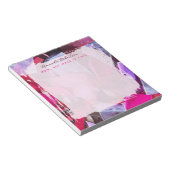 Custom Mom Inspirational Pink Purple Abstract Chic ノートパッド (アングル)
