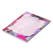Custom Mom Inspirational Pink Purple Abstract Chic ノートパッド (回転)