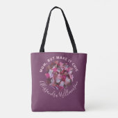 Custom Mom Name Inspirational Funny Burgundy Pink トートバッグ (裏面)