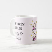 Custom Mom Of Twins Fun Gift, Double The コーヒーマグカップ (正面左)