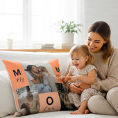 Custom "MOM" Photo Collage Throw Pillow クッション