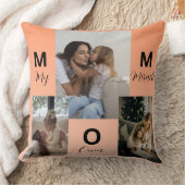 Custom "MOM" Photo Collage Throw Pillow クッション (ブランケット)