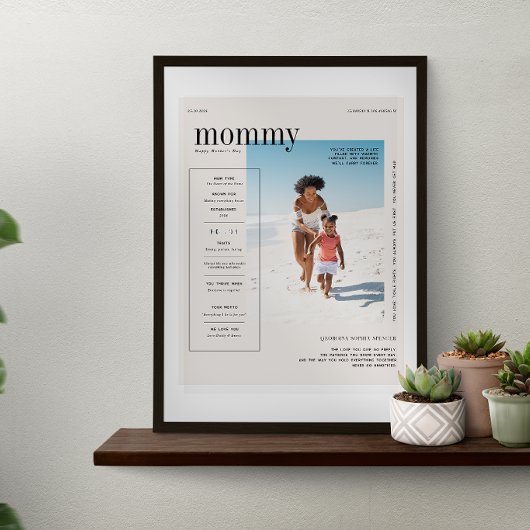 Custom Mom Photo Keepsake Modern Design ポスター