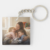 Custom Mom Photo Script Est Date Mother's Day キーホルダー (裏面)