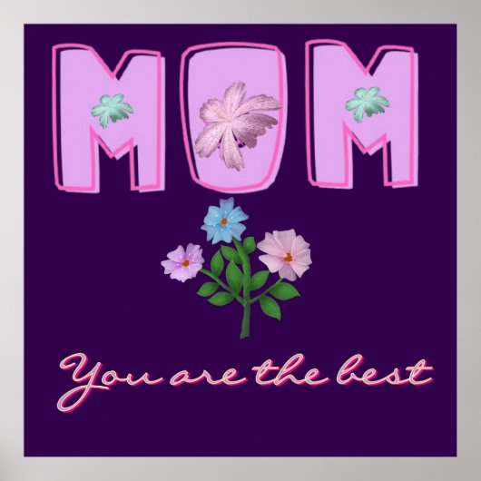 Custom Mom Typography Design,  ポスター (正面)