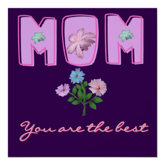 Custom Mom Typography Design,  ポスター (正面)