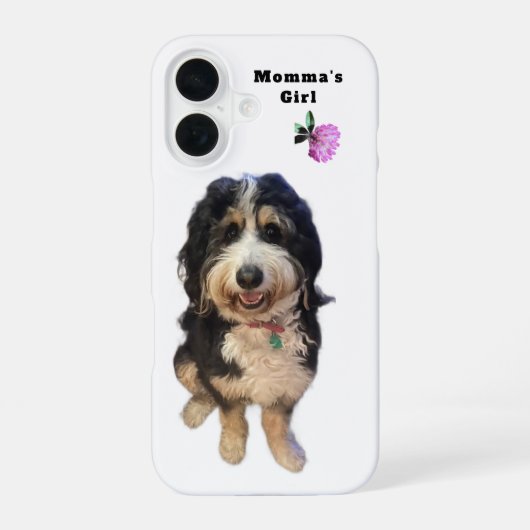 Custom “Momma’s Girl” Dog iPhone 16 Case iPhone 16ケース (裏面)