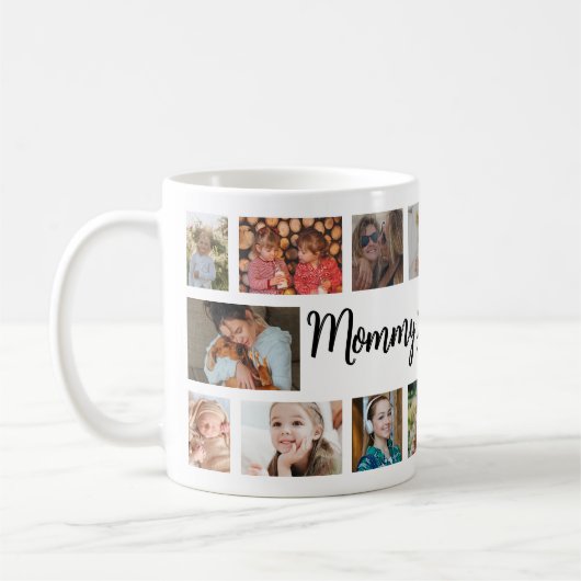 Custom Mommy 18 Photo Collage コーヒーマグカップ (左)