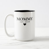 Custom Mommy & Daddy Mug Set Gift for Baby Shower ツートーンマグカップ (左)