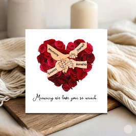 Custom Mommy From Kids Love Heart Mother's Day カード