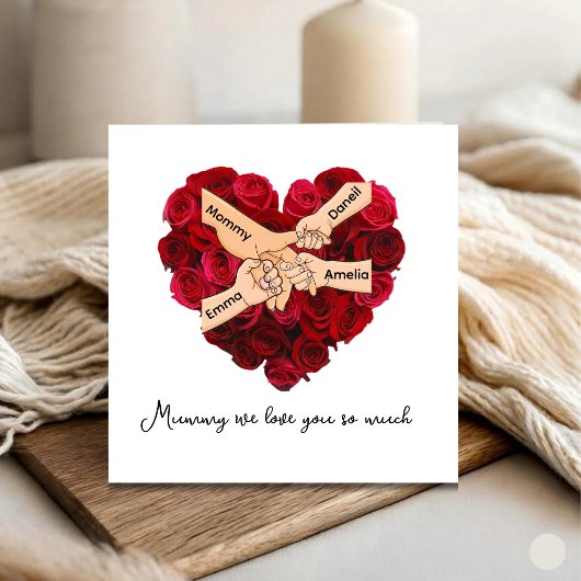 Custom Mommy From Kids Love Heart Mother's Day カード