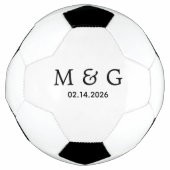 Custom Monogram and Date Personalized サッカーボール (正面)