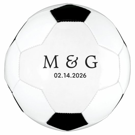 Custom Monogram and Date Personalized サッカーボール (正面)