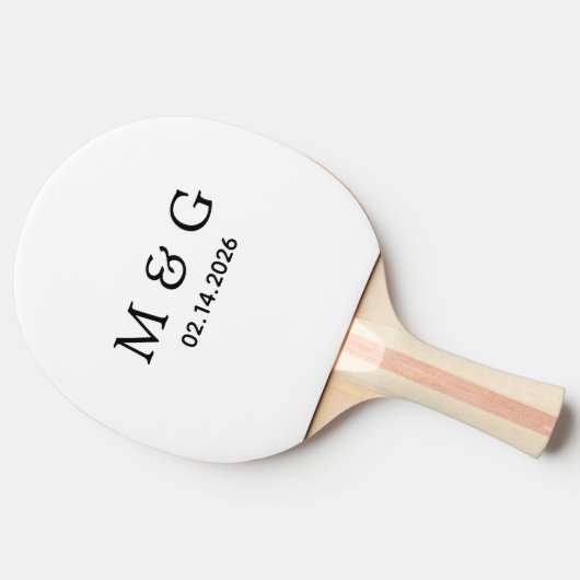 Custom Monogram and Date Personalized 卓球ラケット (横)