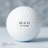 Custom Monogram and Date Personalized Golf Balls ゴルフボール