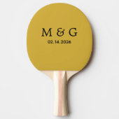 Custom Monogram and Date Personalized M Gold 卓球ラケット (正面)