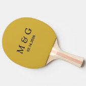 Custom Monogram and Date Personalized M Gold 卓球ラケット (横)