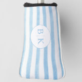 Custom Monogram Blue Striped Golf Head Cover ゴルフヘッドカバー (回転90)