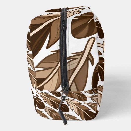  Custom Monogram Boho Feather Toiletry Bag – Brown ドップキット (右)