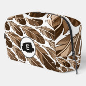  Custom Monogram Boho Feather Toiletry Bag – Brown ドップキット (右コーナー)