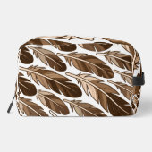  Custom Monogram Boho Feather Toiletry Bag – Brown ドップキット (裏面)