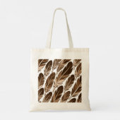 Custom Monogram Boho Tote Bag – Brown Feathers トートバッグ (裏面)