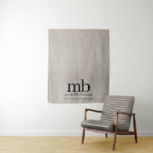 Custom Monogram Business Table Runner Banner Linen タペストリー (インサイチュ)