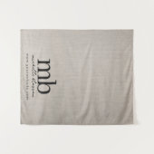 Custom Monogram Business Table Runner Banner Linen タペストリー (正面(横))