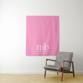 Custom Monogram Business Table Runner Banner Pink タペストリー (インサイチュ)
