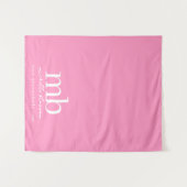 Custom Monogram Business Table Runner Banner Pink タペストリー (正面(横))