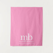 Custom Monogram Business Table Runner Banner Pink タペストリー (正面)
