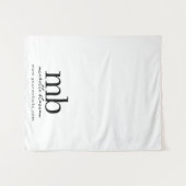 Custom Monogram Business Table Runner Banner White タペストリー (正面(横))