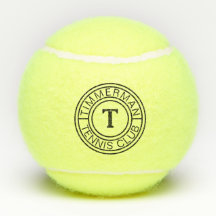 Custom Monogram-Club Name Bold Initial Tennis Ball