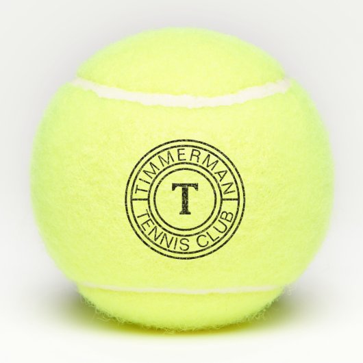 Custom Monogram-Club Name Bold Initial Tennis Ball テニスボール (裏面)