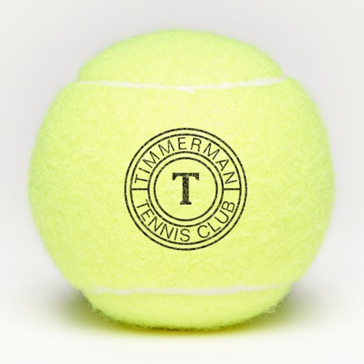 Custom Monogram-Club Name Bold Initial Tennis Ball テニスボール (正面)