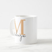 Custom Monogram Coffee Mug, Birthday Gift for Kids コーヒーマグカップ (正面左)