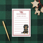 Custom Monogram Dachshund Holiday Gift List ポストイット