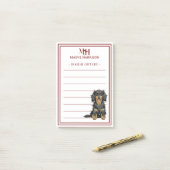 Custom Monogram Dachshund Holiday Gift List ポストイット (デスク上)