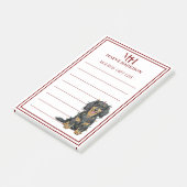 Custom Monogram Dachshund Holiday Gift List ポストイット (アングル)