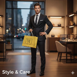 Custom Monogram Design Large Gift Bag for Any Occa ラージペーパーバッグ