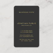 Custom Monogram Elegant Faux Gold Vertical Oceania 名刺 (裏面)