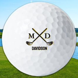 Custom Monogram Elegant Golfer Personalized Name ゴルフボール