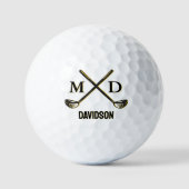 Custom Monogram Elegant Golfer Personalized Name ゴルフボール (正面)