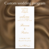 Custom Monogram Elegant Modern Gold Wedding プログラム
