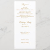 Custom Monogram Elegant Modern Gold Wedding プログラム (裏面)