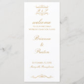 Custom Monogram Elegant Modern Gold Wedding プログラム (正面)