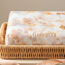 Custom Monogram Elegant Watercolor Floral 薄葉紙