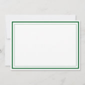 Custom Monogram Forest Green Border Stationery ノートカード (裏面)