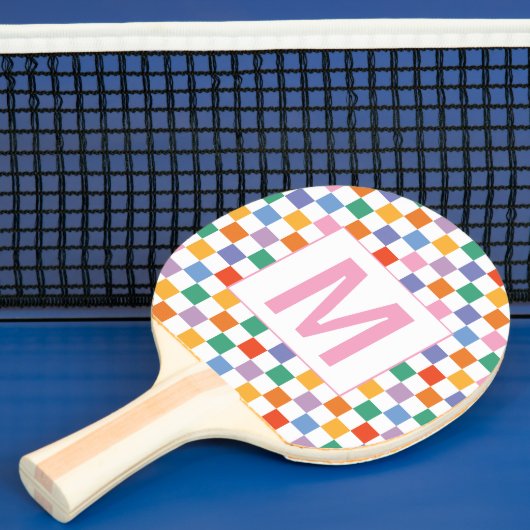 Custom monogram  geometric square Ping Pong Paddle 卓球ラケット (インサイチュ)